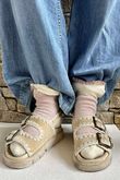 Laundry B Terry & Wool Luxury Socks Pinstripe Dusky Rose 